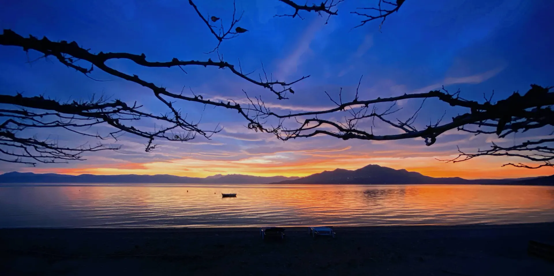 Sunset over Edipsos bay